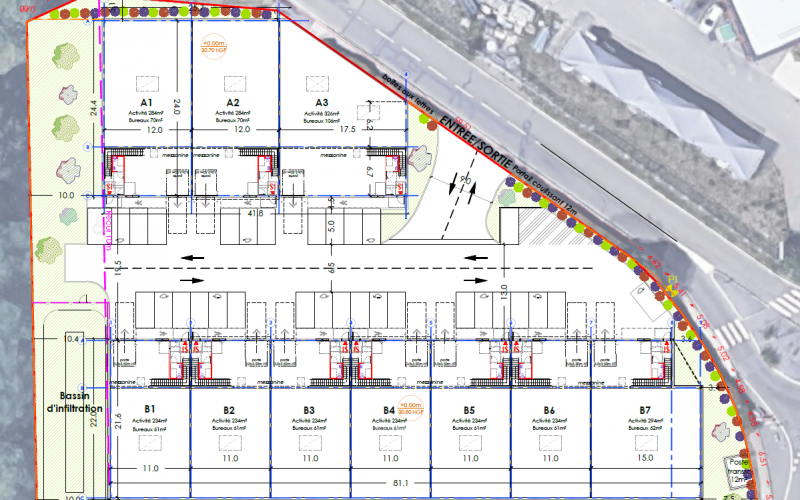 Entrepôt & bureaux 
            10 lots de 300 à 430 m², MUREAUX – 17 rue Levassor